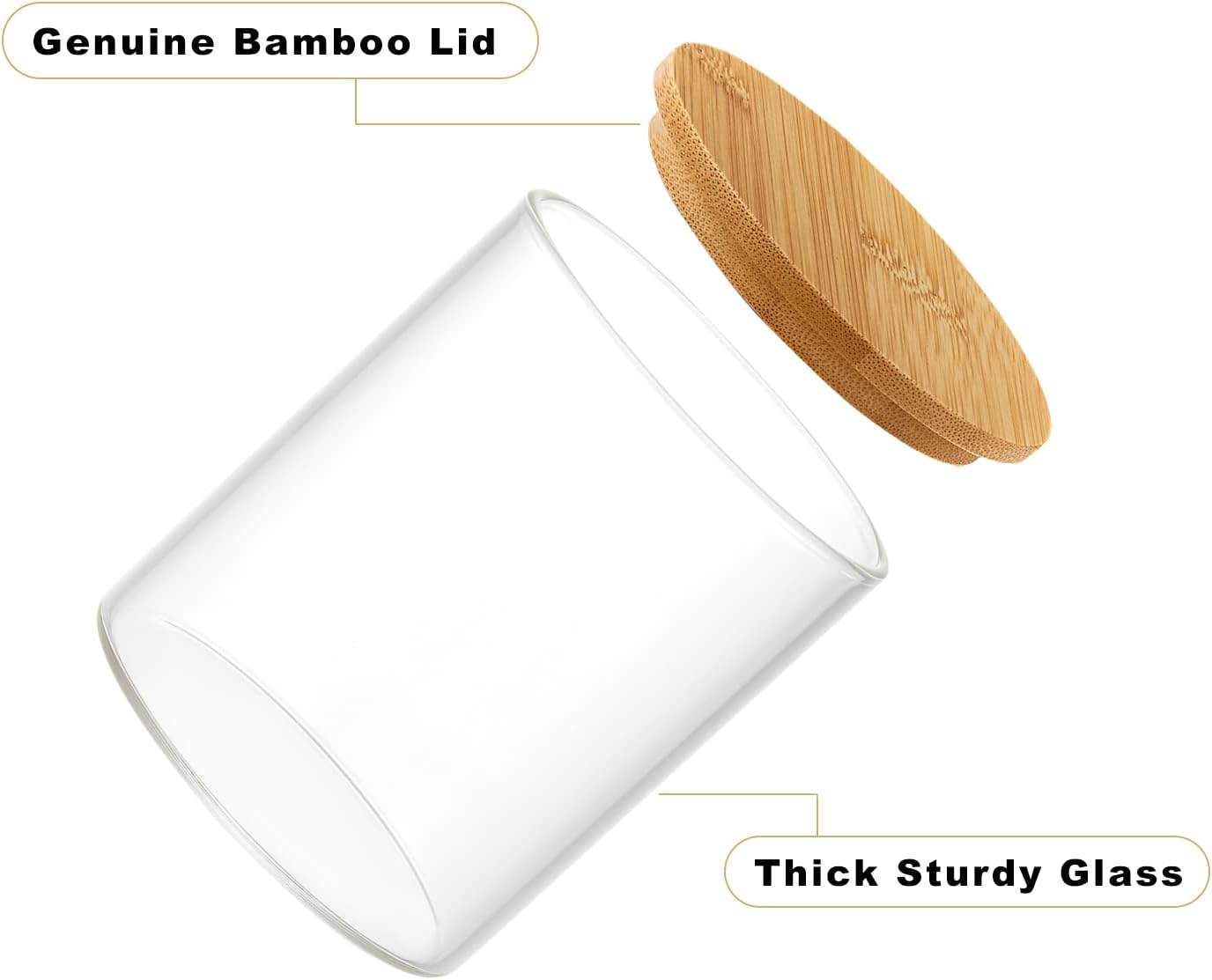 3 Pack Glass Qtip Holder Dispenser, 20 oz and 11 oz Clear Glass Apothecary Jars, Bathroom Vanity Canisters Organizer Jars for Cotton Swabs, Balls, Rounds, Pads, Floss, Bath Salts-FemmiqueWomen