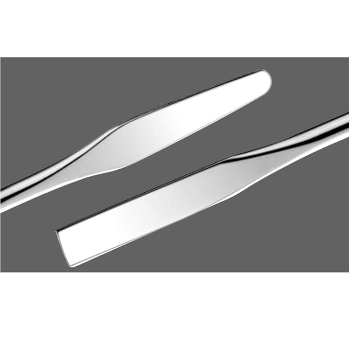 2Pcs Stainless Steel Cosmetic Mixing Makeup Spatula Nail Art Palette Stick Stirring Rod Mixer Artist Tool for Beauty Salon Color Cream Mixing Professional and Personal Use, Silver-FemmiqueWomen