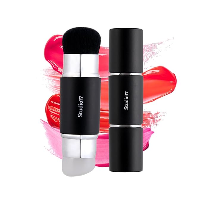 Dual Ended Silicone Tip Blush Brush | Korean Olive Young Makeup Tool for Contouring & Blush Application | Skin-Friendly Non-Irritating Professional Face Makeup Brush-FemmiqueWomen