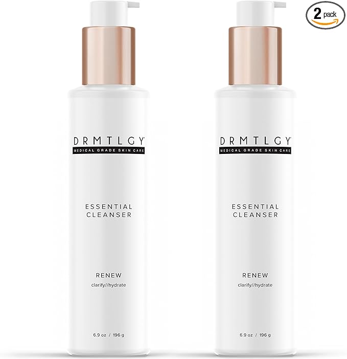 DRMTLGY Essential Facial Cleanser - Gentle Face Cleanser and Face Wash for Women and Men with Anti-Aging Peptides & Hyaluronic Acid. 6.9 fl oz, 2 Pack-FemmiqueWomen