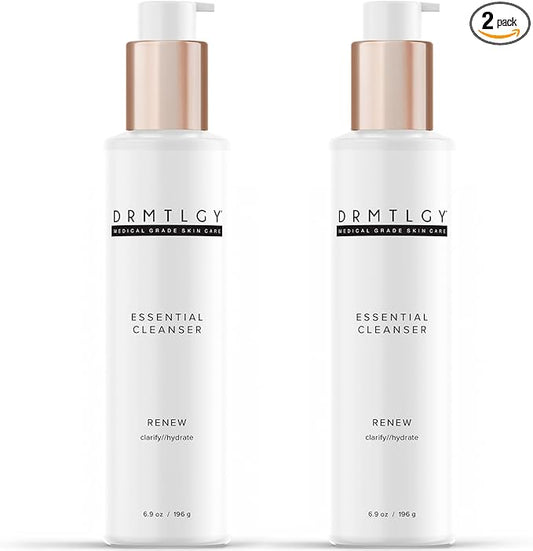 DRMTLGY Essential Facial Cleanser - Gentle Face Cleanser and Face Wash for Women and Men with Anti-Aging Peptides & Hyaluronic Acid. 6.9 fl oz, 2 Pack-FemmiqueWomen