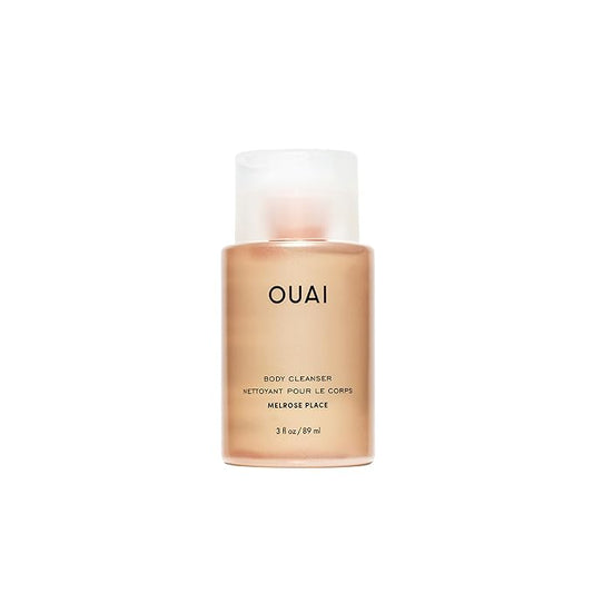 OUAI Body Cleanser Travel Size, Melrose Place - Foaming Body Wash with Jojoba Oil & Rosehip Oil to Hydrate, Balance & Soften Skin - Paraben, Phthalate, Sulfate Free Skin Care Products (3 Fl Oz)-FemmiqueWomen