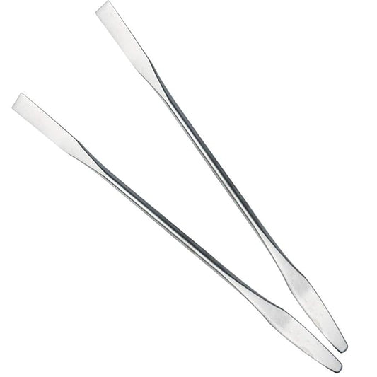 2Pcs Stainless Steel Cosmetic Mixing Makeup Spatula Nail Art Palette Stick Stirring Rod Mixer Artist Tool for Beauty Salon Color Cream Mixing Professional and Personal Use, Silver-FemmiqueWomen