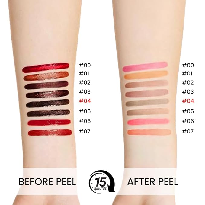 Peel Off Lip Gloss - Peel Off Lip Stain Tattoo, Taupe Matte Lip Tint, Long Lasting & Waterproof, Transfer-Proof Lip Gloss for All Skin Types Stay Lip Makeup, 04