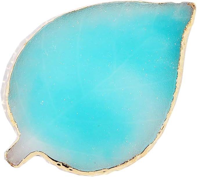 1 Pcs Leaf Resin Nail Art Palette Painting Makeup Palette Tray Cosmetic Nail Gel Polish Colors Mixing Pallet Blue-FemmiqueWomen