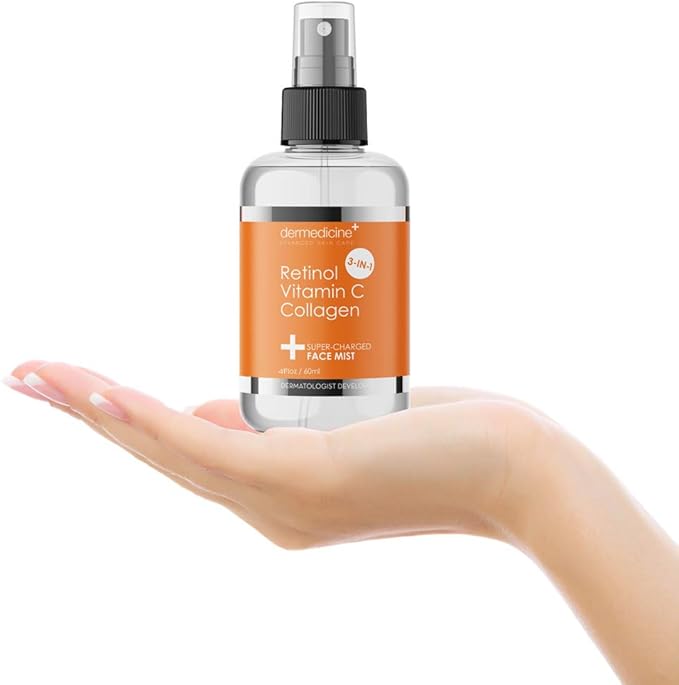 3 in 1 Super-Charged Anti-Aging Face Mist w/Retinol, Vitamin C + Collagen | Hydrates, Refreshes & Brightens for a More Glowing Complexion | 4 fl oz, 120 ml-FemmiqueWomen