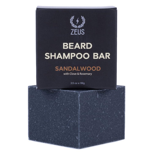 ZEUS Beard Wash Bar for Men, All-Natural Hydrating Shampoo, Skin-Clarifying Soap & Beard Care Cleanser with Natural Ingredients, Anti-Itch & Gentle on Skin (Made in USA) Sandalwood-FemmiqueWomen