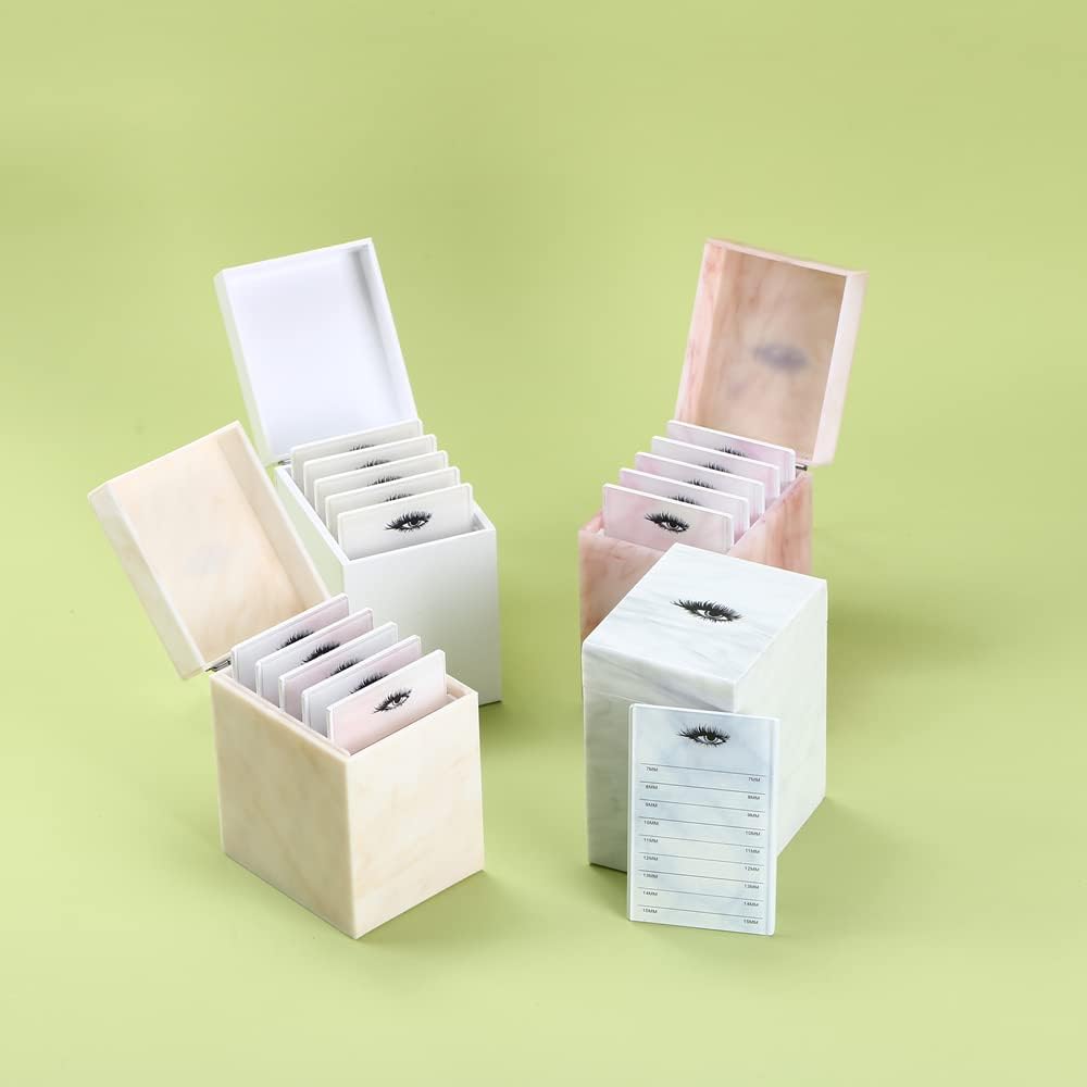 5 Layers Acrylic Eyelash Storage Box, Makeup Eyelashes Extension Close-Packed Display with 5 Pallets, Grafting False Eyelashes Glue Pallet Holder Display Organizer (5 Layers White)-FemmiqueWomen