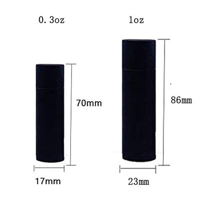 10 Pcs 1 Oz Paperboard Lip Balm Tubes Cardboard Krafts Paper Lipstick Tube Empty Lip Gloss Container Refillable Paper Round Solid Perfume Tube Chapstick Tube DIY Cosmetic Deodorant (Black)-FemmiqueWomen