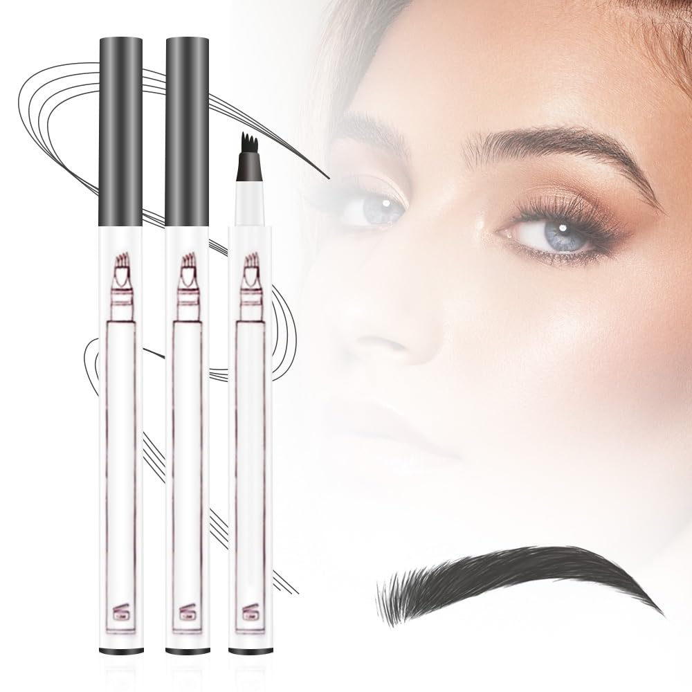 2025 Upgrade Waterproof Brow Pencil with Micro-Fork Tip,3D Magic Eyebrow Pencil 4-Head Split Waterproof Long-lasting Eyebrow Pencil,Natural Makeup Fine Stroke Eyebrow Tattoo Pencils (Gray)-FemmiqueWomen