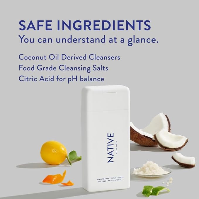 Native Body Wash Contains Naturally Derived Ingredients | for Women & Men, Sulfate, Paraben, & Dye Free Leaving Skin Soft & Hydrated |Coconut & Vanilla, Lavender Rose, & Cucumber Mint, 18 oz Pack of 3-FemmiqueWomen