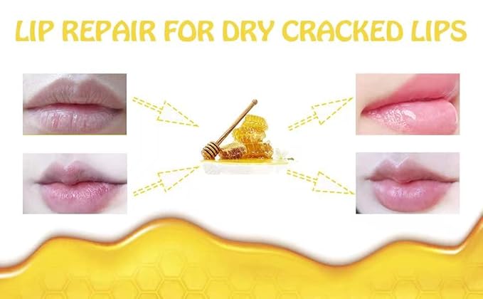 2PCS Honey Balm & Strawberry Lip Balm, Honey Lip Balm, Lip Masks for Dry and Cracked Lips with Brush, Lip Exfoliator & Moisturizer, Reduces Lips Lines & Lightens Lips, Anti-Wrinkle, Aging-FemmiqueWomen