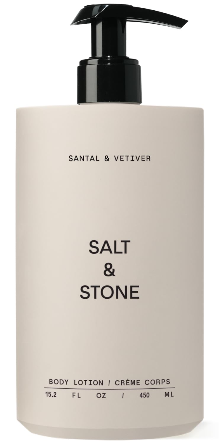 Salt & Stone Body Lotion for Women & Men| Scented Daily Body Lotion | Hydrates, Nourishes & Softens Skin | Restores Dry Skin | Fast-Absorbing | Cruelty-Free & Vegan (450 ml) (Santal & Vetiver)-FemmiqueWomen