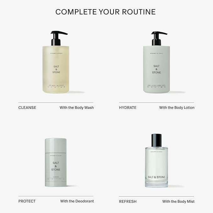 Salt & Stone Body Wash with Antioxidants for Deep Moisture | For Women & Men, Sulfate, Paraben, & Dye Free, Leaving Skin Soft and Hydrated | Bergamot & Hinoki 32 fl oz-FemmiqueWomen