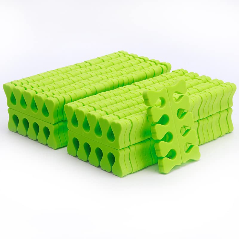 100PCS Sponge Toe Separator, Soft Toe Spreader Nail Art Finger Separator Divider Spacer Manicure Pedicure Tool for Nail Polish (Green)-FemmiqueWomen