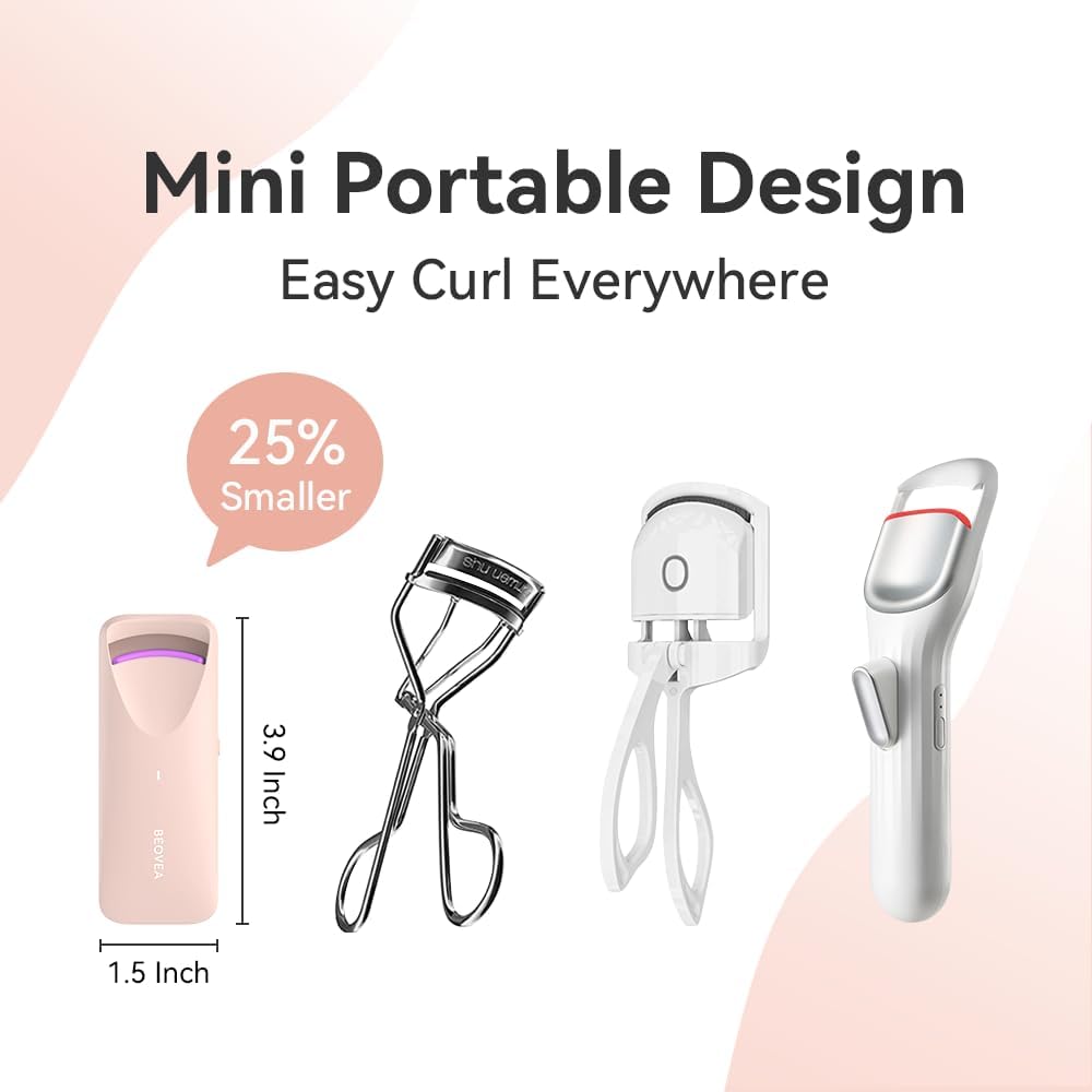 Heated Eyelash Curler - Electric Eyelash Curler with Heat Sensitive Silicone Pad, Type-C Rechargeable Mini Lash Curler, 8s Fast Heating 24hrs Long Lasting Lash Lift to Style Natural Eyelashes-FemmiqueWomen