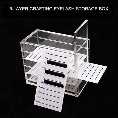 Acrylic Cosmetic Storage Makeup Organizer Clear Eyelash Storage Box Eyelashes Glue Pallet Holders 5 Layers Grafting Eyelash Extension Tool-FemmiqueWomen