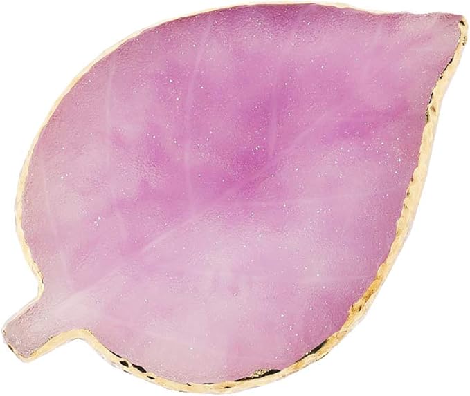 1 Pcs Leaf Resin Nail Art Palette Painting Makeup Palette Tray Cosmetic Nail Gel Polish Colors Mixing Pallet Purple-FemmiqueWomen