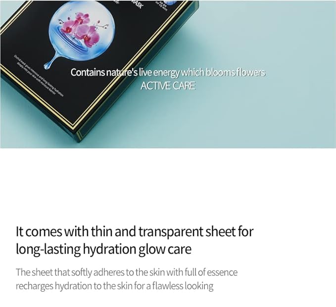 JMsolution Marine Luminous Pearl Deep Moisture 3 Step Skin Care Face Mask - Korean Skincare Facial Mask - boosting Brightening Moisturizing-10 Sheets for Dry Skin (Orchid)-FemmiqueWomen