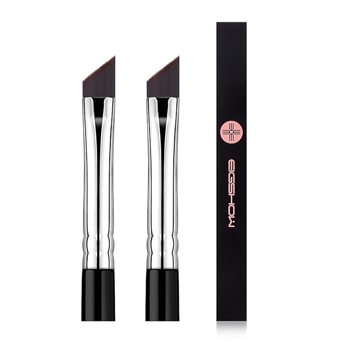 Eyeliner Brush Fine Angled - PRO Precision Gel Eye Liner Makeup Brush -Ultra Thin Slanted Flat Angle - Premium Cruelty Free Synthetic Bristles (E835 2piece)-FemmiqueWomen