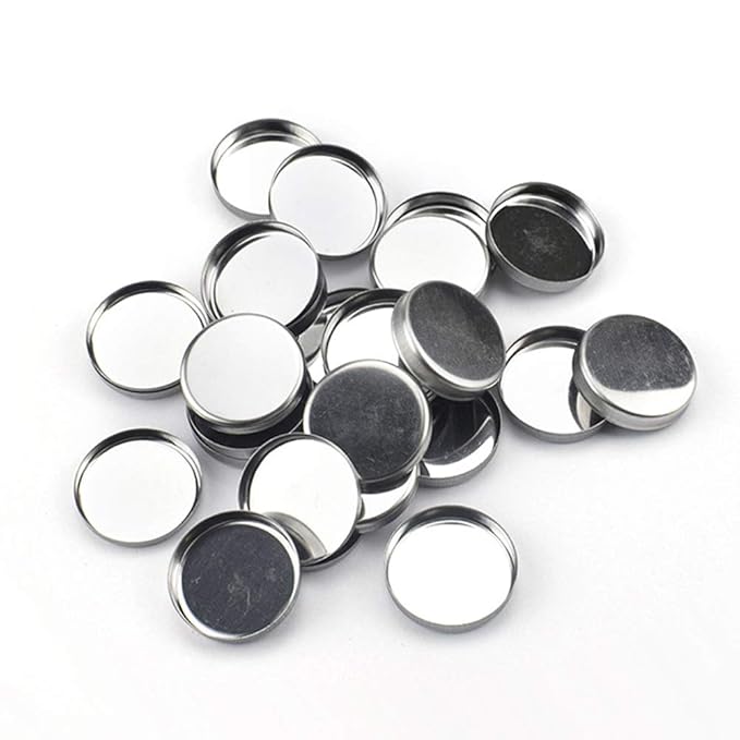 30 Pieces Empty Round Metal Tin Palette Pans Round Metal Pans Cosmetic Eyeshadow Pans for Eyeshadow Palette for Magnetic Makeup Palette, 26mm Diameter 5mm Height-FemmiqueWomen