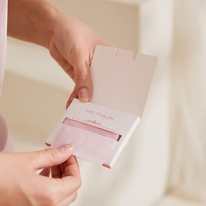 Oil Blotting Paper Sheets, 100 Counts, Natural Rose Facial Oil Absorbing Face Blotting Sheets - Take Only 1 Piece Each Time Design - No Waste and Easy to Carry in Pocket (Rosy - 1 Pack)-FemmiqueWomen