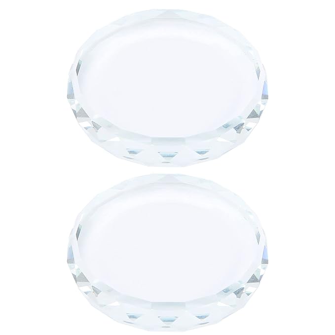 2PCS Nail Art Painting Color Toning Glass Board, Mixed Color Palette Makeup Display Board,Nail Polish False Eyelash Glue Hold Makeup Pallet Nail Art Display Cosmetic Mixing Tools-FemmiqueWomen