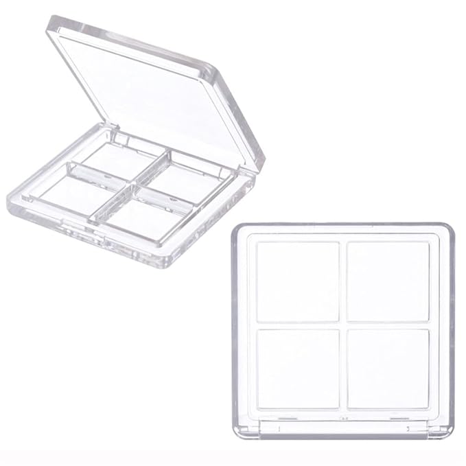 2PCS Empty Eyeshadow Palette 4 Grids Plastic Eye Make Up Container Palette Refillable Small Makeup Palette Lipstick Compact Containers Cosmetic Sample Storage Cases-FemmiqueWomen