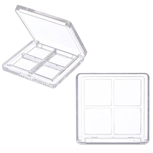 2PCS Empty Eyeshadow Palette 4 Grids Plastic Eye Make Up Container Palette Refillable Small Makeup Palette Lipstick Compact Containers Cosmetic Sample Storage Cases-FemmiqueWomen