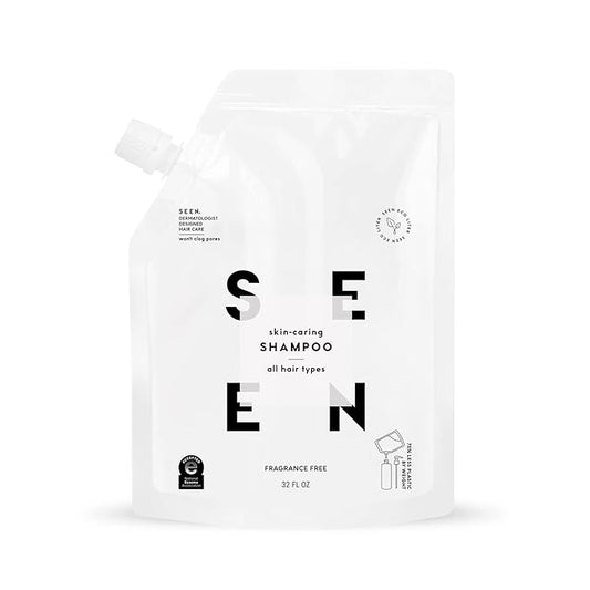 SEEN Shampoo Eco-Refill, Fragrance Free - Non-Comedogenic & Sulfate-Free Hair Shampoo- Dermatologist-Developed - Safe for Sensitive, Eczema & Acne Prone Skin-FemmiqueWomen
