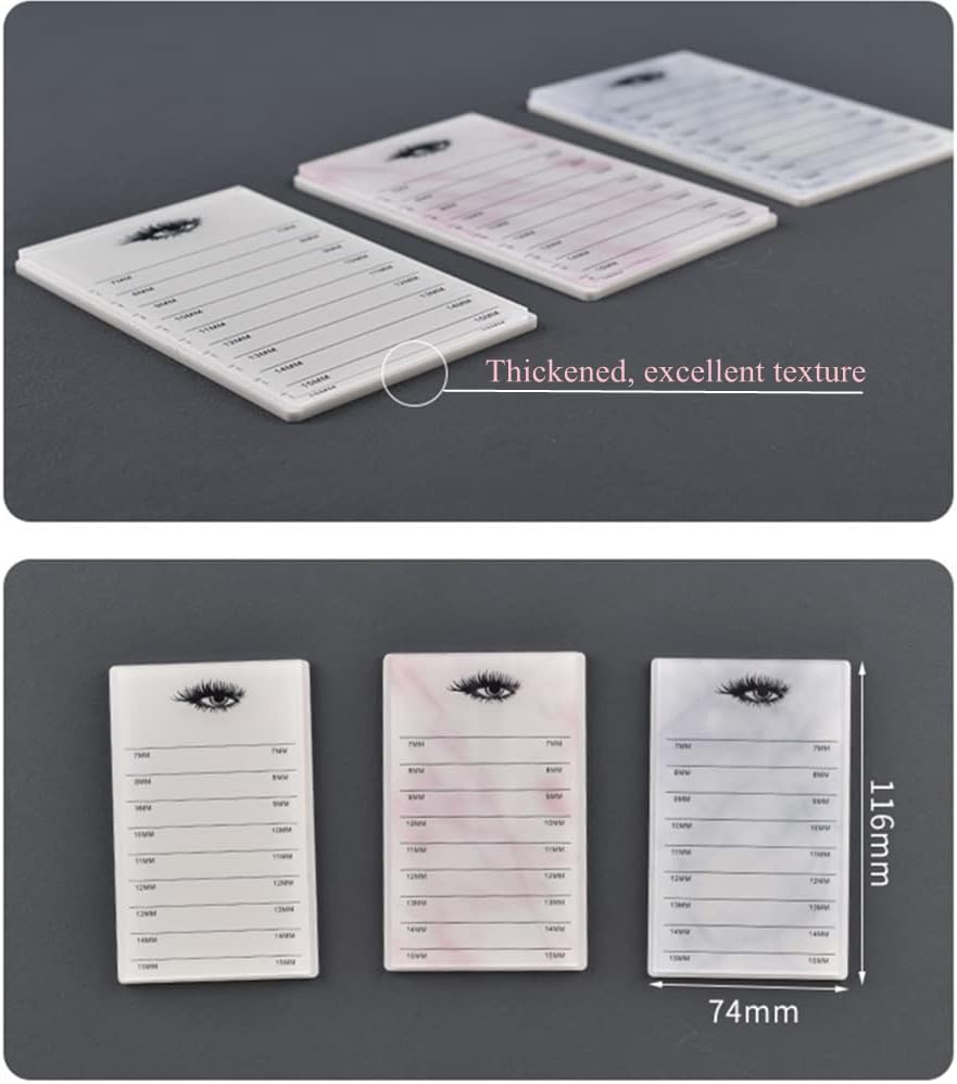 10 Layers Acrylic Eyelash Storage Box, Makeup Eyelashes Extension Close-Packed Display with 10 Pallets, Grafting False Eyelashes Glue Pallet Holder Display Organizer (Marble White)-FemmiqueWomen