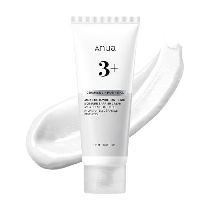 ANUA 3 Ceramide Panthenol Moisture Barrier Cream, Hydrating Face Moisturizer for Normal Skin, Panthenol, Ceramide, Centella for Skin Barrier Non Comedogenic, Korean Skincare (100ml/ 3.38 fl. oz.)-FemmiqueWomen
