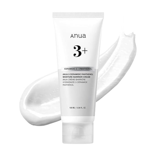 ANUA 3 Ceramide Panthenol Moisture Barrier Cream, Hydrating Face Moisturizer for Normal Skin, Panthenol, Ceramide, Centella for Skin Barrier Non Comedogenic, Korean Skincare (100ml/ 3.38 fl. oz.)-FemmiqueWomen