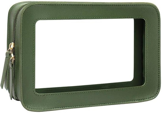 Clear Makeup Bag Small, TSA Approved Portable Toiletry Bag with Zipper Cosmetic Travel Bag Makeup Organizer Case Mini Makeup Pouch for Purse Car Organizer Bag for Women Men-FemmiqueWomen