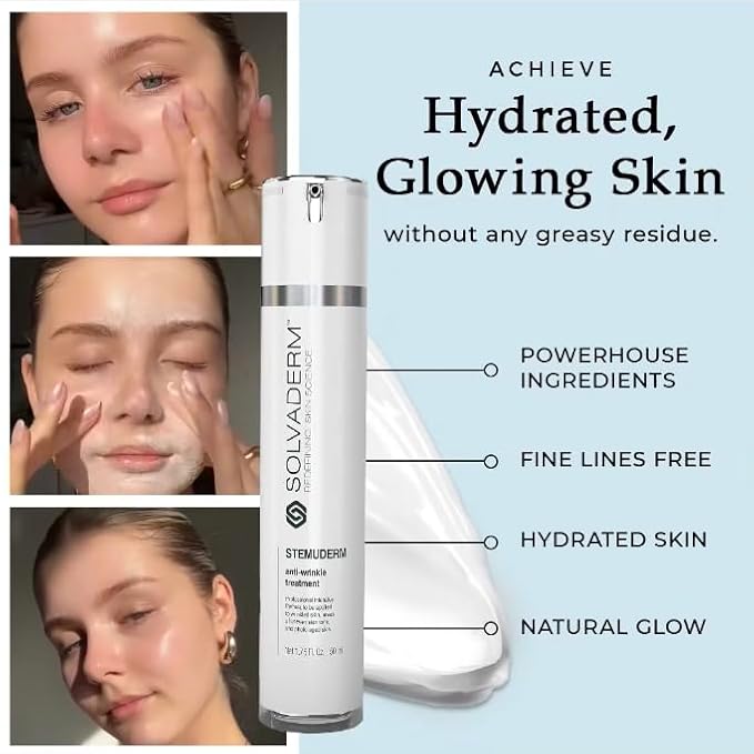 Stemuderm Face & Eye Cream - Anti Aging Skincare - Daily Moisturizer for Fine Lines, Wrinkles & Eyebags - Supports Natural Production of Collagen & Elastin - Organic Plant Based Stem Cells - 1.7 fl oz-FemmiqueWomen