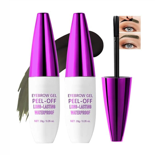 2Pcs Peel Off Eyebrow Tint Gel - Waterproof & Sweatproof All-Day Wear, Transfer-Resistant Tattoo Effect, All Skin Types + Mother’s Day Gift Set, 03#Light Brown-FemmiqueWomen