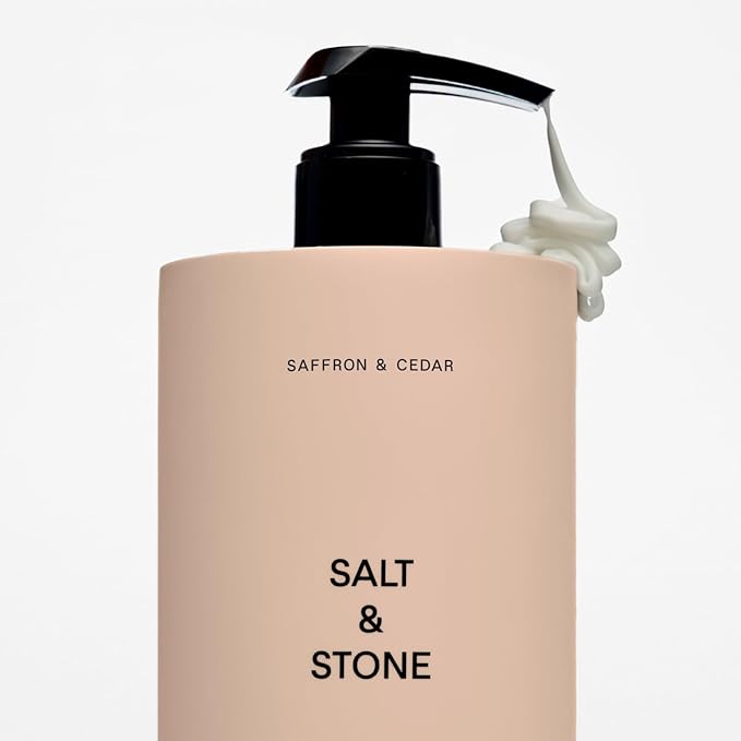 Salt & Stone Body Lotion for Women & Men | Hydrates, Nourishes & Softens Skin | Restores Dry Skin | Fast-Absorbing | Cruelty-Free & Vegan (Saffron & Cedar - 15.2 fl oz)-FemmiqueWomen