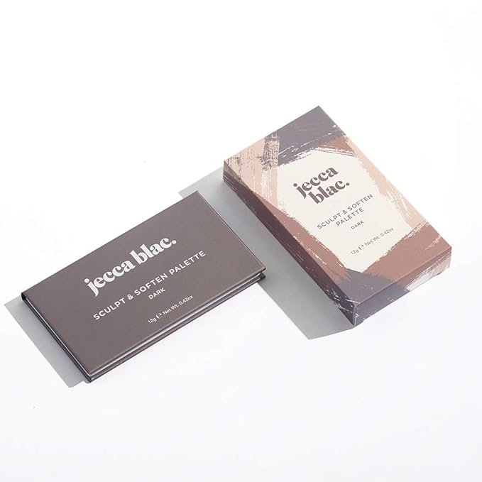 Jecca Blac Sculpt and Soften Contour Palette, Creamy Formula with Natural Finish, Medium Coverage, Gender Neutral and LGBTIQA+ Inclusive Make Up, Dark, 12g-FemmiqueWomen