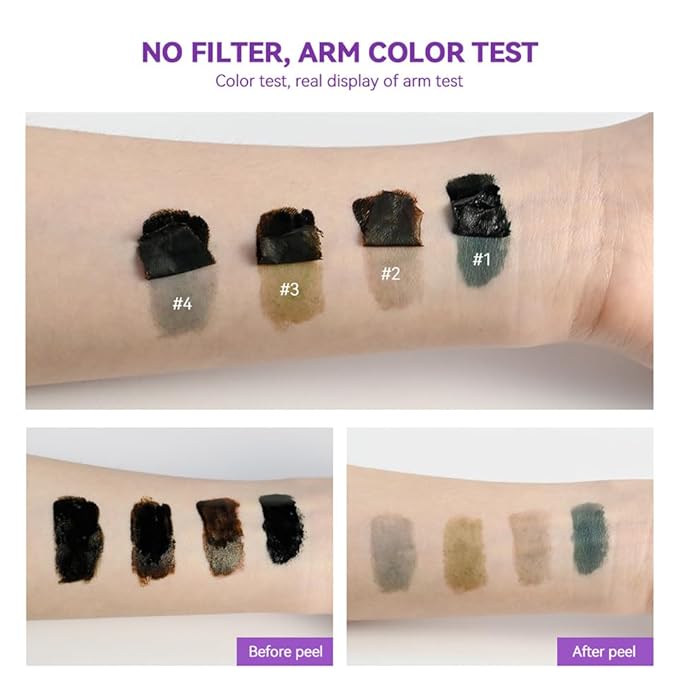 2Pcs Peel Off Eyebrow Tint Gel - Waterproof & Sweatproof All-Day Wear, Transfer-Resistant Tattoo Effect, All Skin Types + Mother’s Day Gift Set, 01#Black-FemmiqueWomen