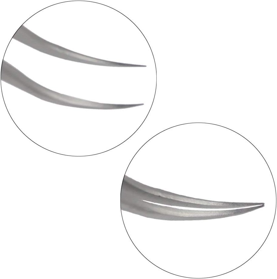 Individual C-Shaped Tip Lashes Tweezer - FEITA Professional Stainless Steel Curved Tweezers Precision for 3D Volume Eyelashes Extensions (1 Pc)-FemmiqueWomen