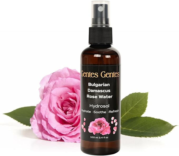 100% Pure Bulgarian Damascus Rose Water Hydrosol – Luxury Facial Toner for Hydration & Radiant Skin, Body Mist & Pillow Spray | Natural Skincare | 3.4 fl oz-FemmiqueWomen