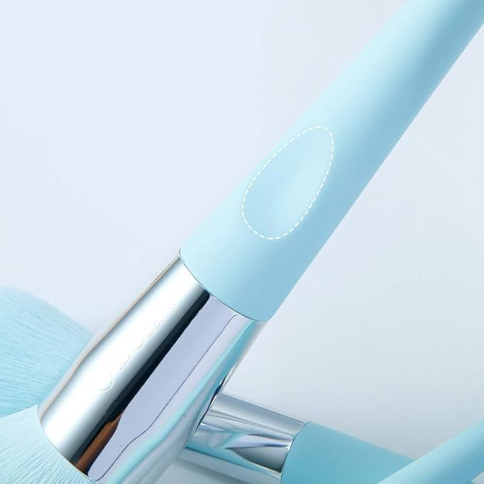 DUcare Makeup Brushes with Holder - 10Pcs Professional Synthetic Make Up Brushes Set for Blush Concealer Foundation Bronzer Powder Eyebrow Contour Eyeshadow Blending Makeup Brush Set, Ice Lake Blue-FemmiqueWomen