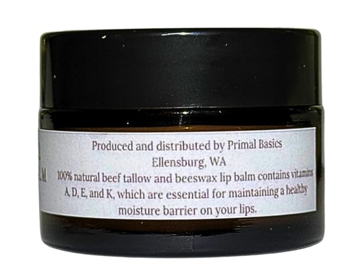 100% Grass Fed Grass Finished Beef Tallow and Beeswax Lip Balm, Face Moisturizer, Body Balm, for Oily, Dry, Sensitive Skin, USA Made-FemmiqueWomen