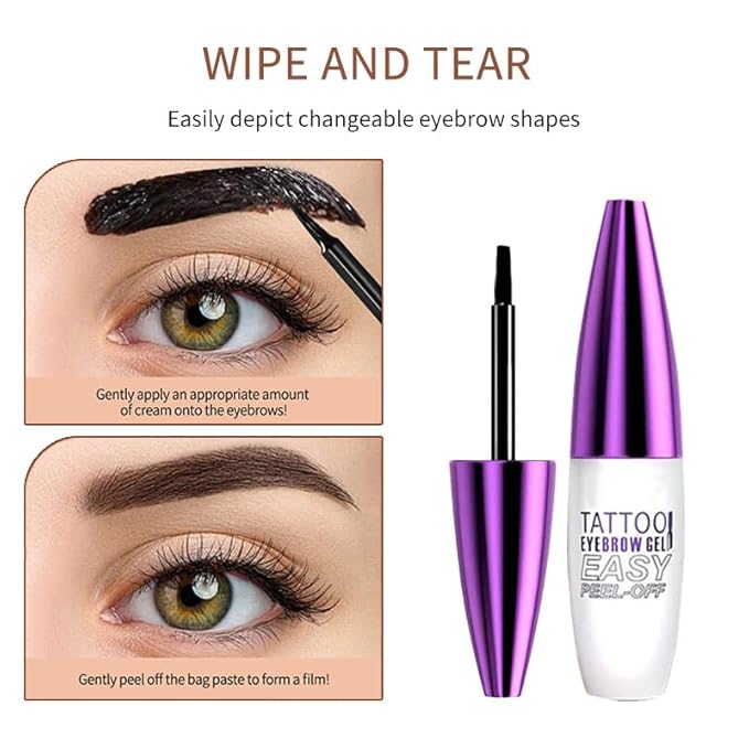 2Pcs Light Brown Peel Off Brow Tint Gel - Waterproof & Sweatproof Tattoo Effect, Transfer-Resistant Multi-Day Wear, All Skin Types Mother’s Day Gift Set-FemmiqueWomen