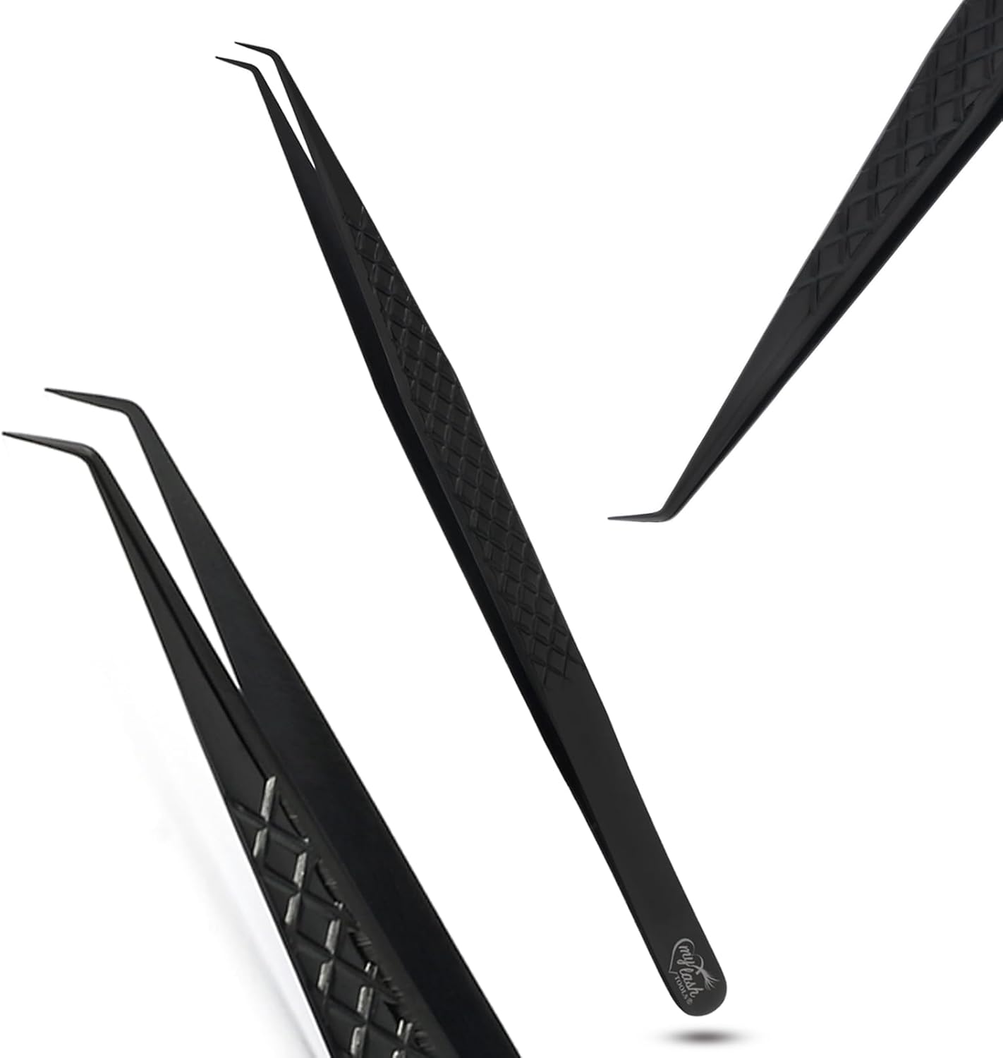 Isolation Tweezer for Eyelash Extensions – 14cm Curved Degree, Japanese Stainless Steel, Best for Individual Isolation & Classic Lashes, Eyelash Twisers (Black)-FemmiqueWomen