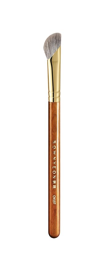 Desert Oak Series Pro Nose Sculptor - Arctic Fluff Hybrid Bristles for Nasal Contouring, Wide Angled Nose Brush, Bubinga Handle (CM 197)-FemmiqueWomen