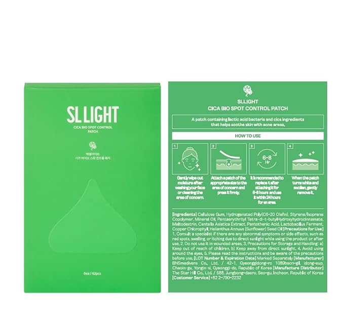Cica Bio Spot Control Patch (1 Box, 62pcs) | Soothing Acne Patch for Redness & Blemishes | With Cica, Niacinamide & Tea Tree | Gentle for Sensitive Skin | Korean Skincare-FemmiqueWomen