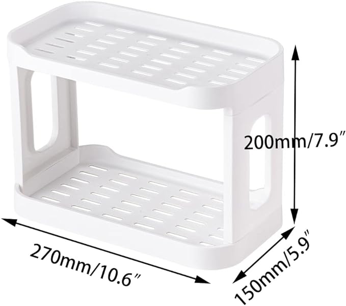 2-Tier Desk Organizers & Dispensers，Mail Holder for Office Desk Organization，Kitchen Spice Rack or Bathroom Countertop Organizer, Gift for Teachers, Classmates, and Friends,White-FemmiqueWomen