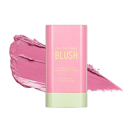 3-in-1 Cream Blush Stick for Cheeks Lips Eyes, Waterproof Natural Finish Tinted Makeup Stick, Hydrating Multi-Use Blush Balm-FemmiqueWomen