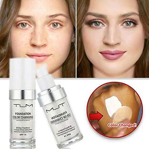 2PCS TLM Colour Changing Foundation - Flawless Coverage, Lightweight Formula, Adapts to Skin Tone, Hides Wrinkles & Lines, Hydrating & Long-Lasting, BB Cream Makeup Base Concealer Cover-FemmiqueWomen